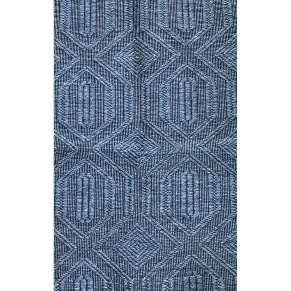 Off The Loom Navy Blue Accent Rugs 30x45 Geometric Washable NWT Set of 2